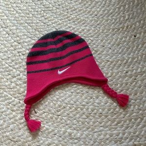 Nike hat baby girl trapper pink ear flaps braided